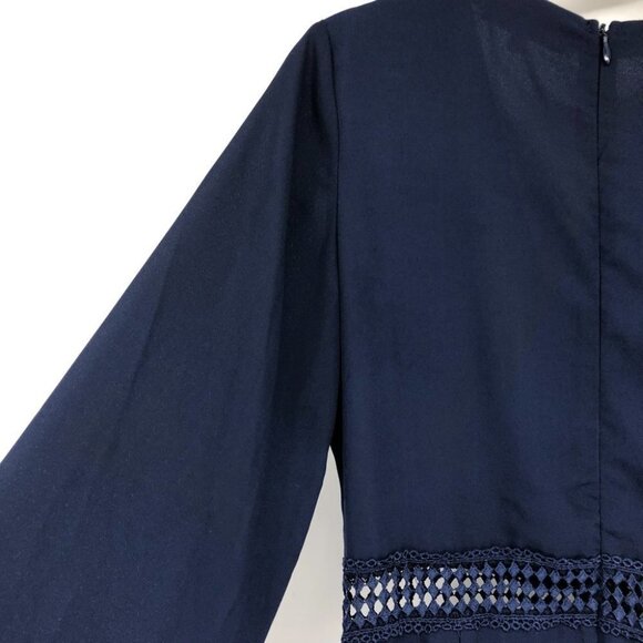 WYLDR Navy Hope So Romper diamond cutout long bell sleeves size small - Picture 12 of 16